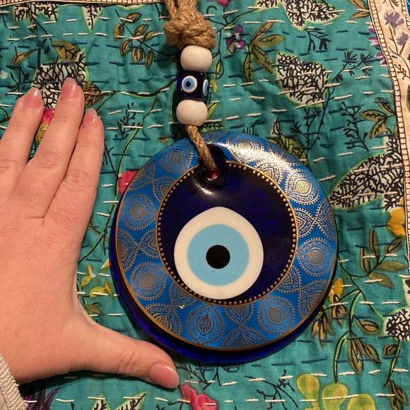 Large Painted Glass Turkish Evil Eye- Wall Decor- Protection-Eye - Picture 4 of 4
